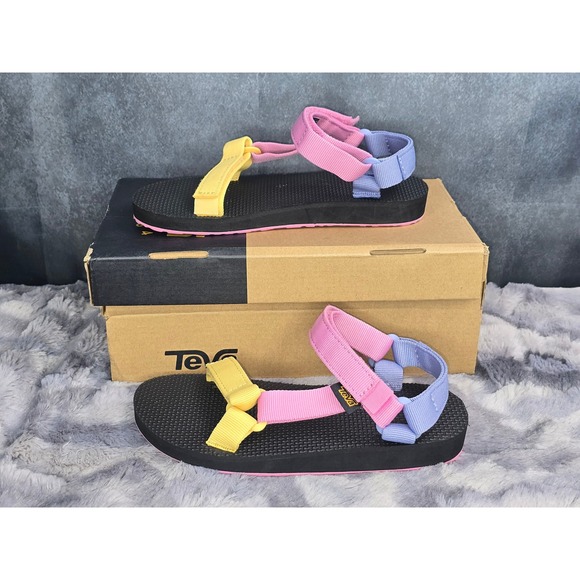Teva Other - NWB Teva Original Universal Sandals Multi Colorblock Hook and Loop Kids Size 2